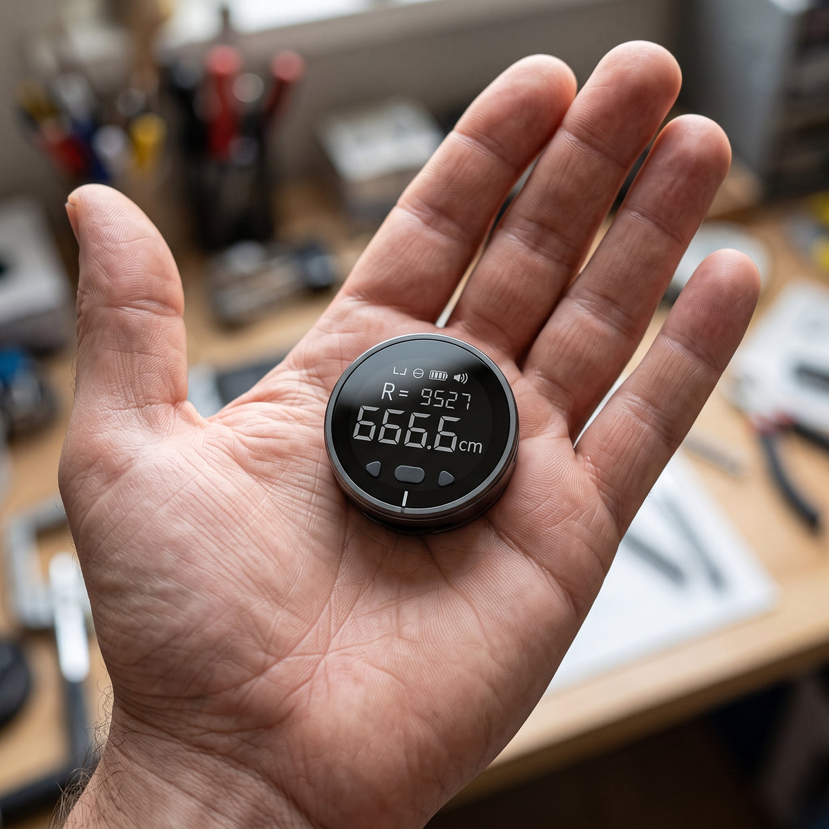The Pocket Measure in the palm of a hand